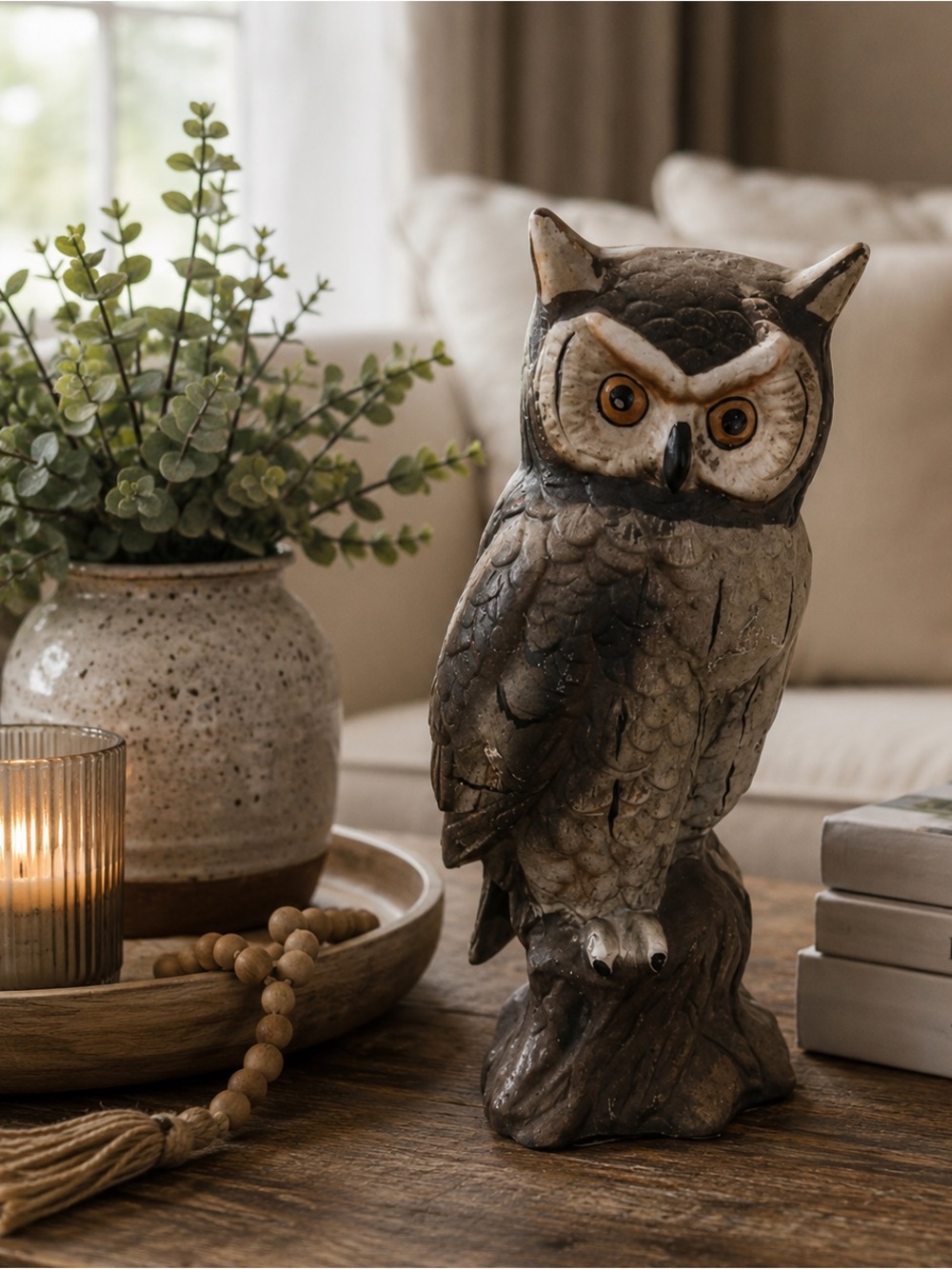 Flambro Vintage Ceramic Owl Figurine